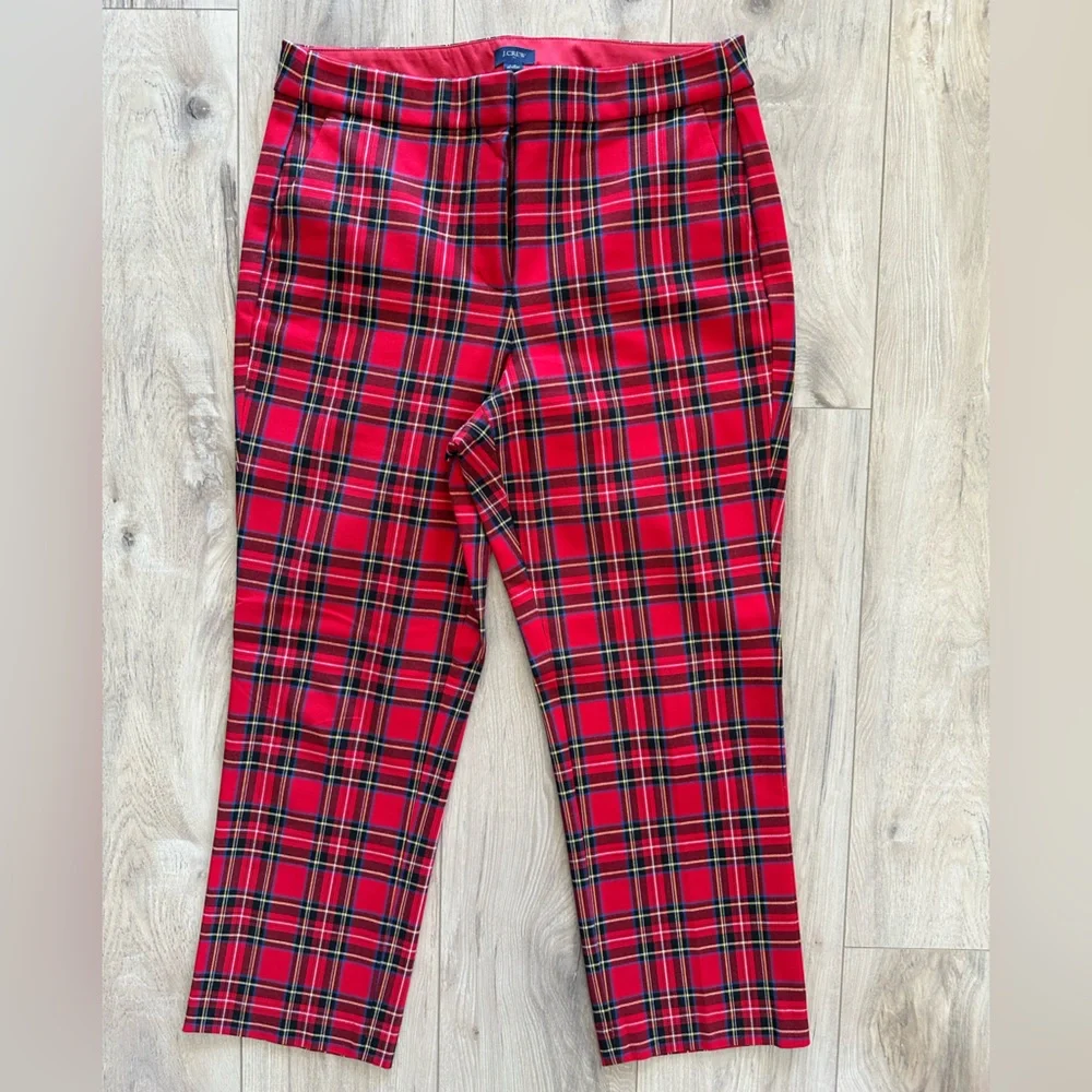 J. Crew Vibrant Holiday Red Plaid Suit (Trousers & Blazer)